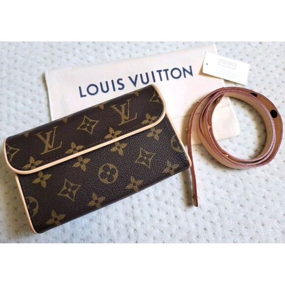 LOUIS VUITTON Pochette FLORENTINE Monogram Waist Bum Bag Crossbody Clutch EUC - Picture 1 of 16